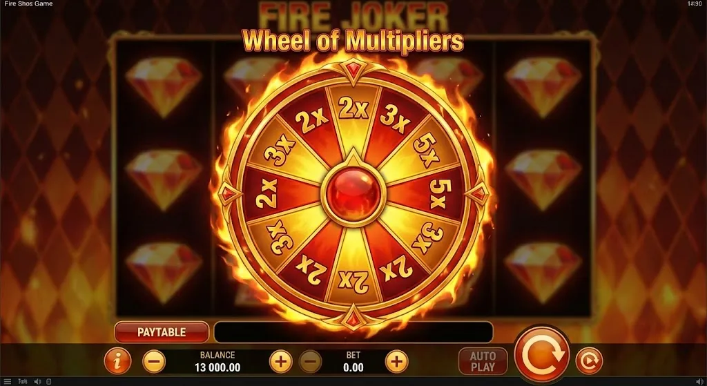 Fire Joker Wheel of Multipliers — der 10×-Sektor vervollständigt den 800×-Maximalgewinn